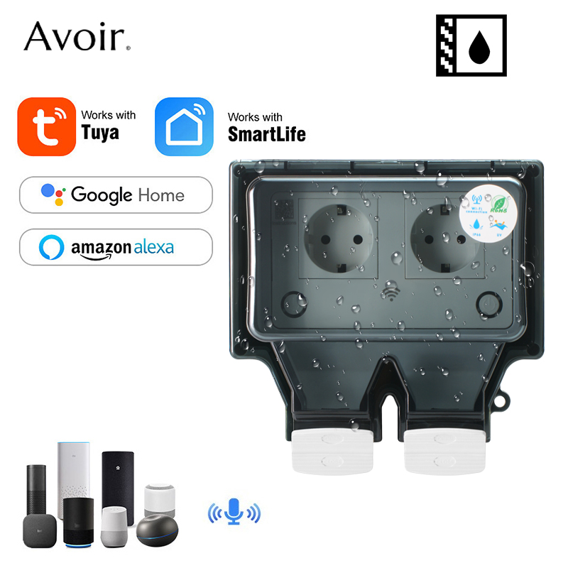 Outdoor Power Point Cover - Avoir Tuya Wall Electrical Sockets Ip66