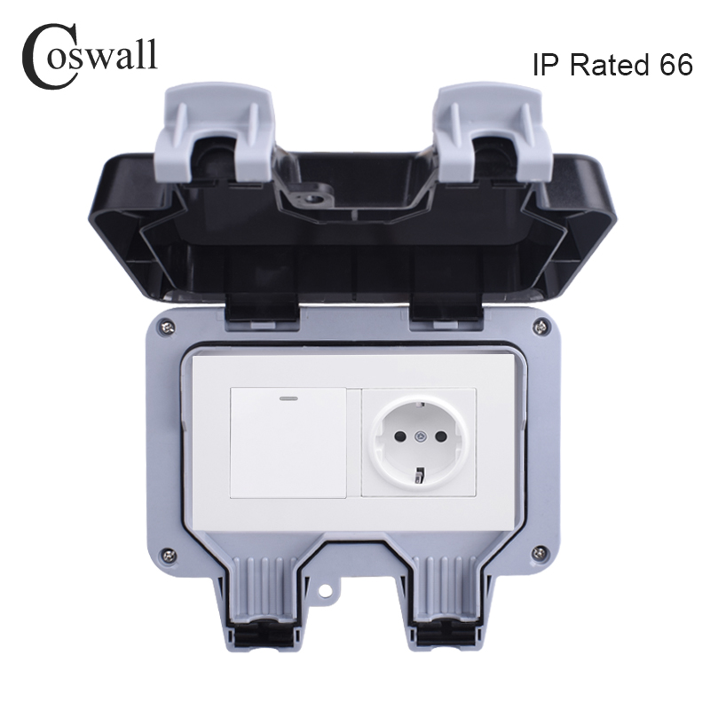 Coswall IP66 Weatherproof Wate - Outdoor Power Outlet Waterproof review and price