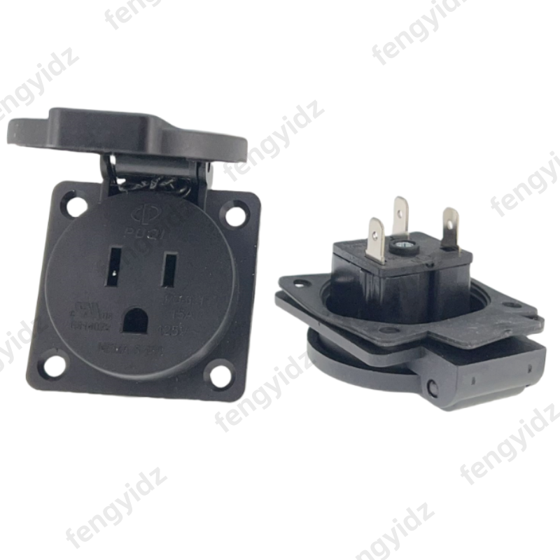 Black 125V 15A 20A IP44 CE Ame - Outdoor Power Outlet Waterproof review and price