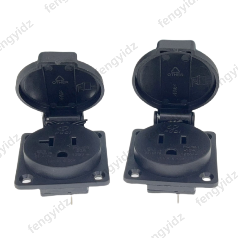 Black 125V 15A 20A IP44 CE Ame - Outdoor Power Outlet Waterproof review and price