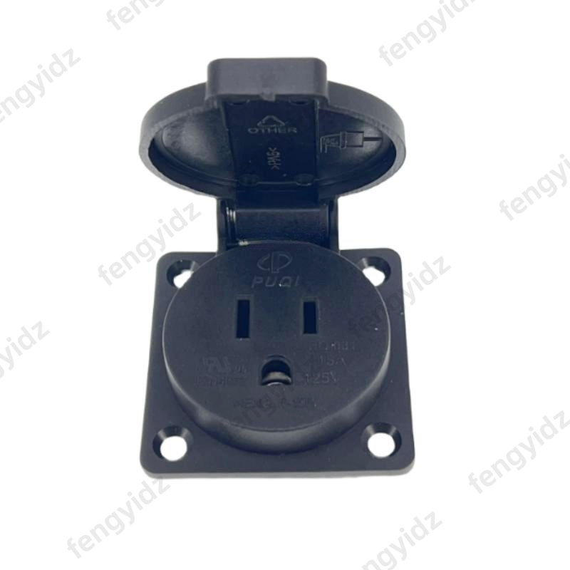 Black 125V 15A 20A IP44 CE Ame - Outdoor Power Outlet Waterproof review and price