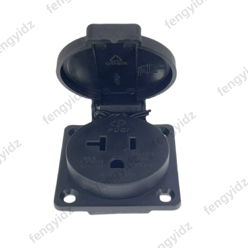 Black 125V 15A 20A IP44 CE Ame - Outdoor Power Outlet Waterproof review and price