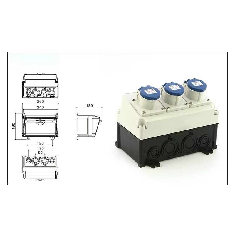 32A IP65 waterproof outdoor pl - Outdoor Power Distribution Board review and price