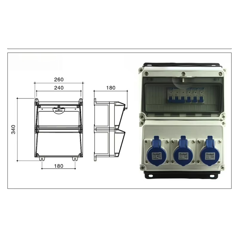 32A IP65 waterproof outdoor pl - Outdoor Power Distribution Board review and price