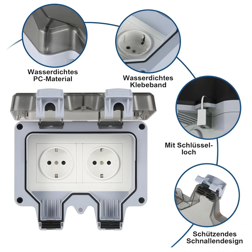 Waterproof Outdoor Socket,Doub - Outdoor Power Point Cover review and price