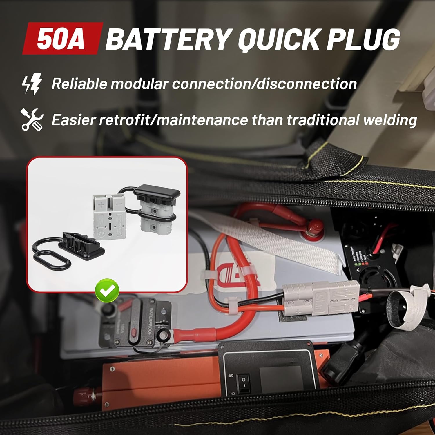 2PCS 50A Battery Quick Connect - Outdoor Power Disconnect review and price