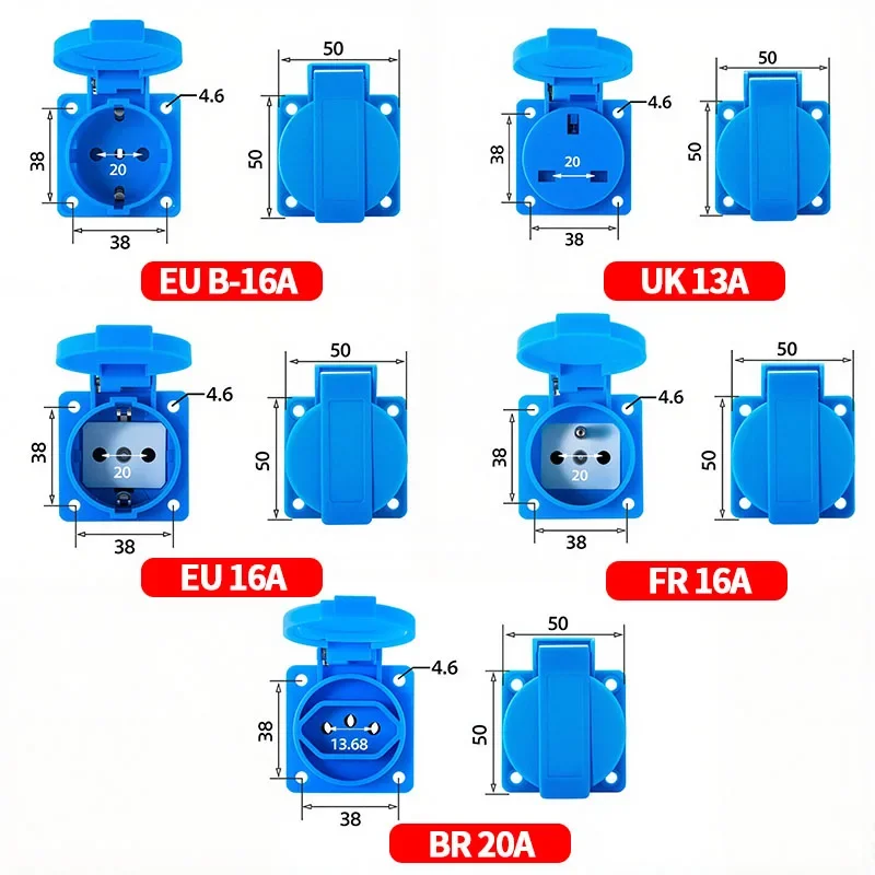 IP54 16A Waterproof Industrial - Outdoor Power Outlet Waterproof review and price