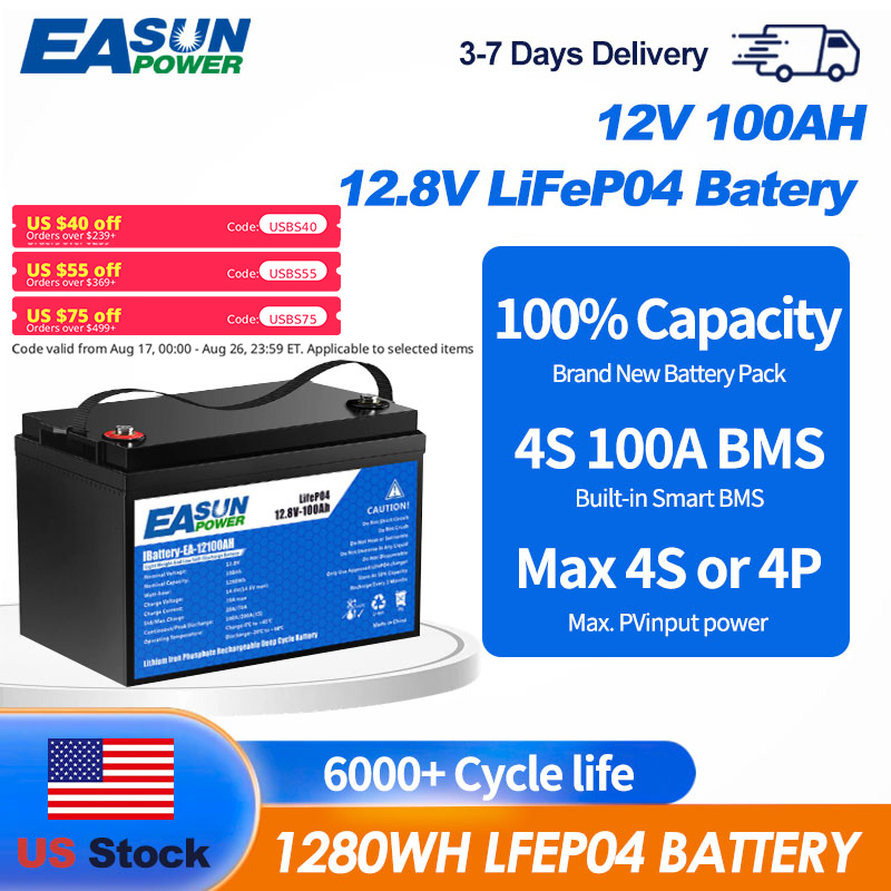 EASUN POWER 12V 100Ah LiFePO4  - Outdoor Power Inverter review and price