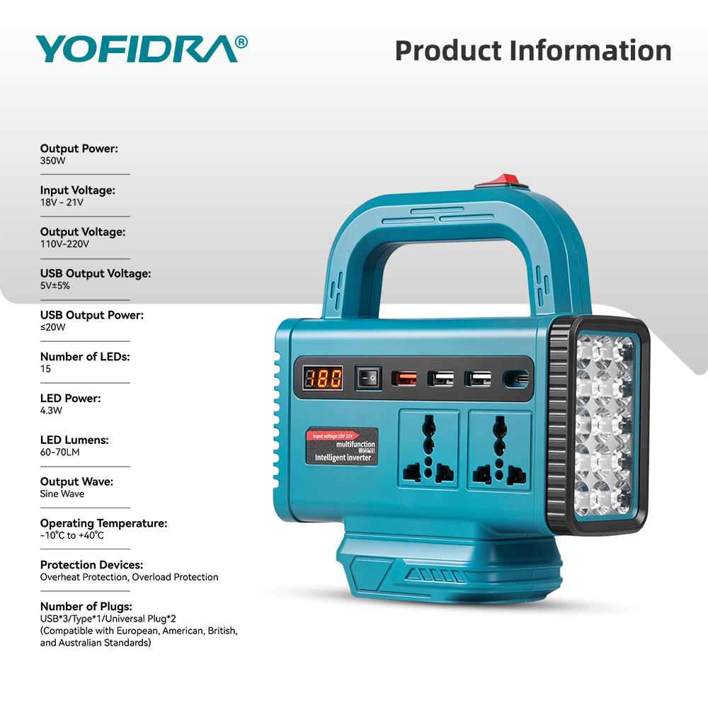 YOFIDRA 220V Portable Power In - Outdoor Usb Power Outlet review and price