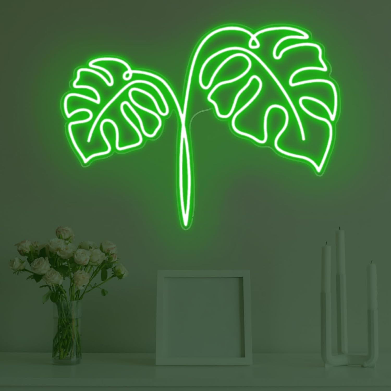 Monstera Leaf Neon Sign USB Po - Outdoor Power And Plant review and price