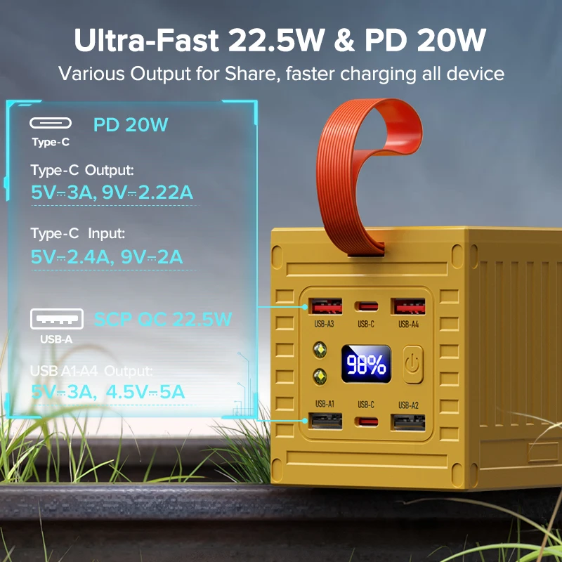 QOOVI 60000mAh Power Bank 22.5 - Outdoor Usb Power Outlet review and price